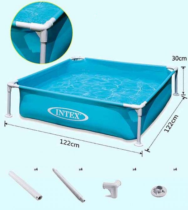 Intex Kids Mini Frame Pool Aqua 1.22 x 1.22 x 0.30 m