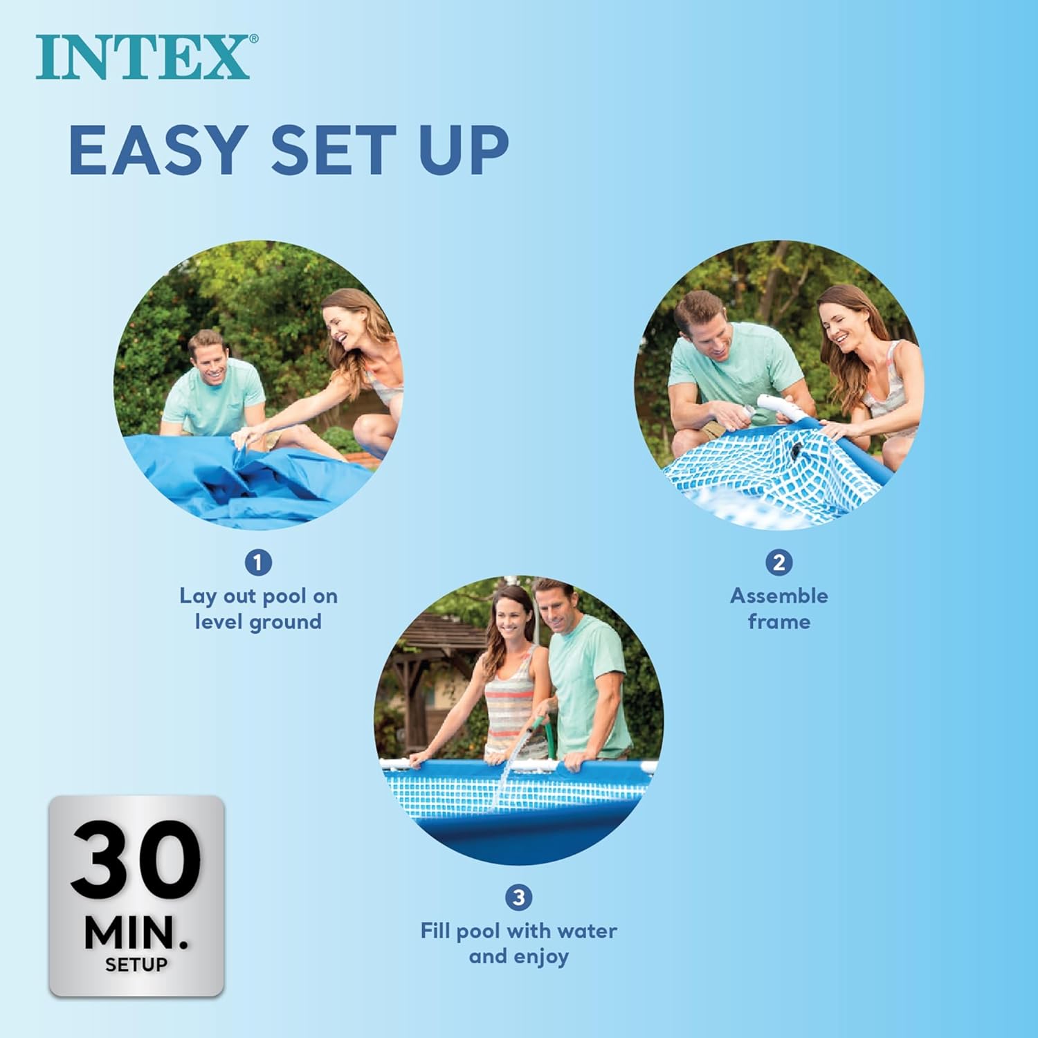 Intex Metal Frame Pool Rectangular 3 Mt x 2 Mt 28272 – Spacious, Durable & Family-Friendly Pool