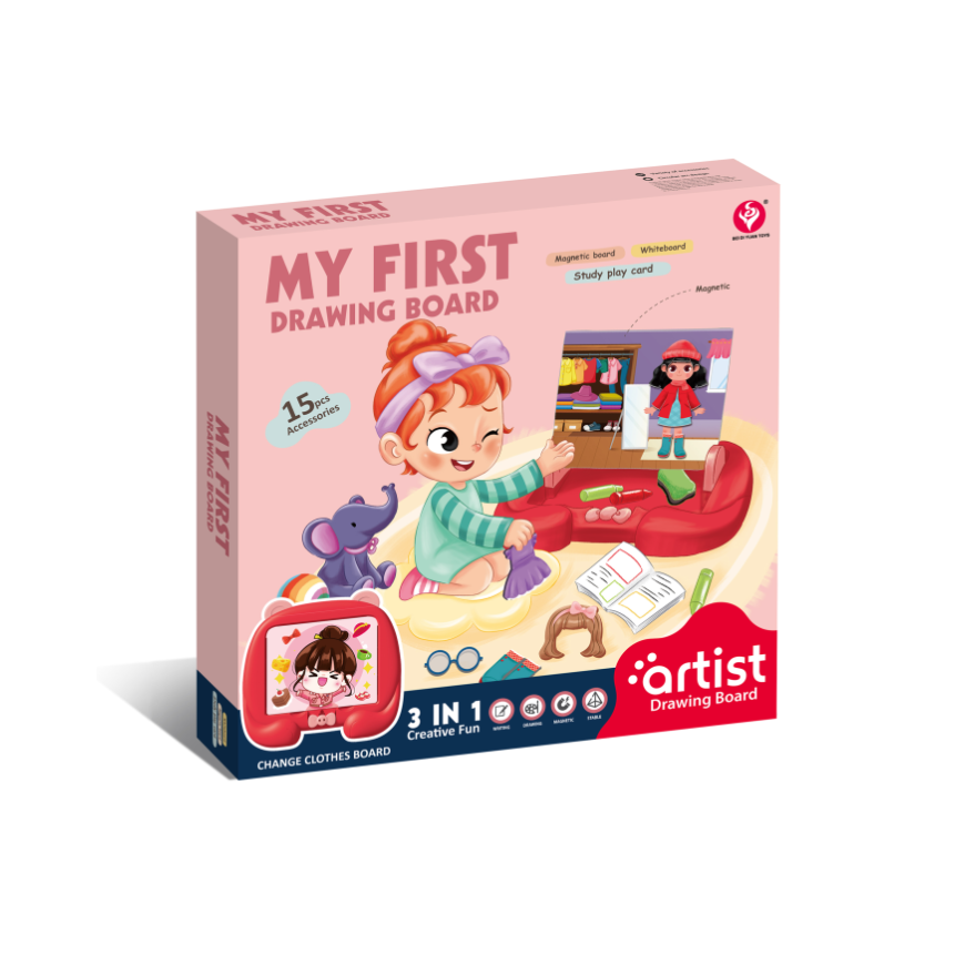 My First Drawing Board “Artist” 3-in-1 Creative Fun – Magnetic Board, Whiteboard & Dress-Up Play (Ages 3+)