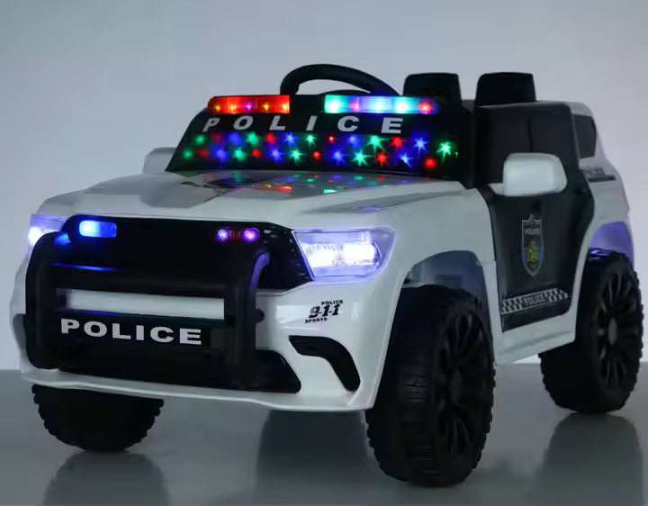Police Ride-On Car - Battery-Powered  with  Remote Control, Lights, Music & Bluetooth