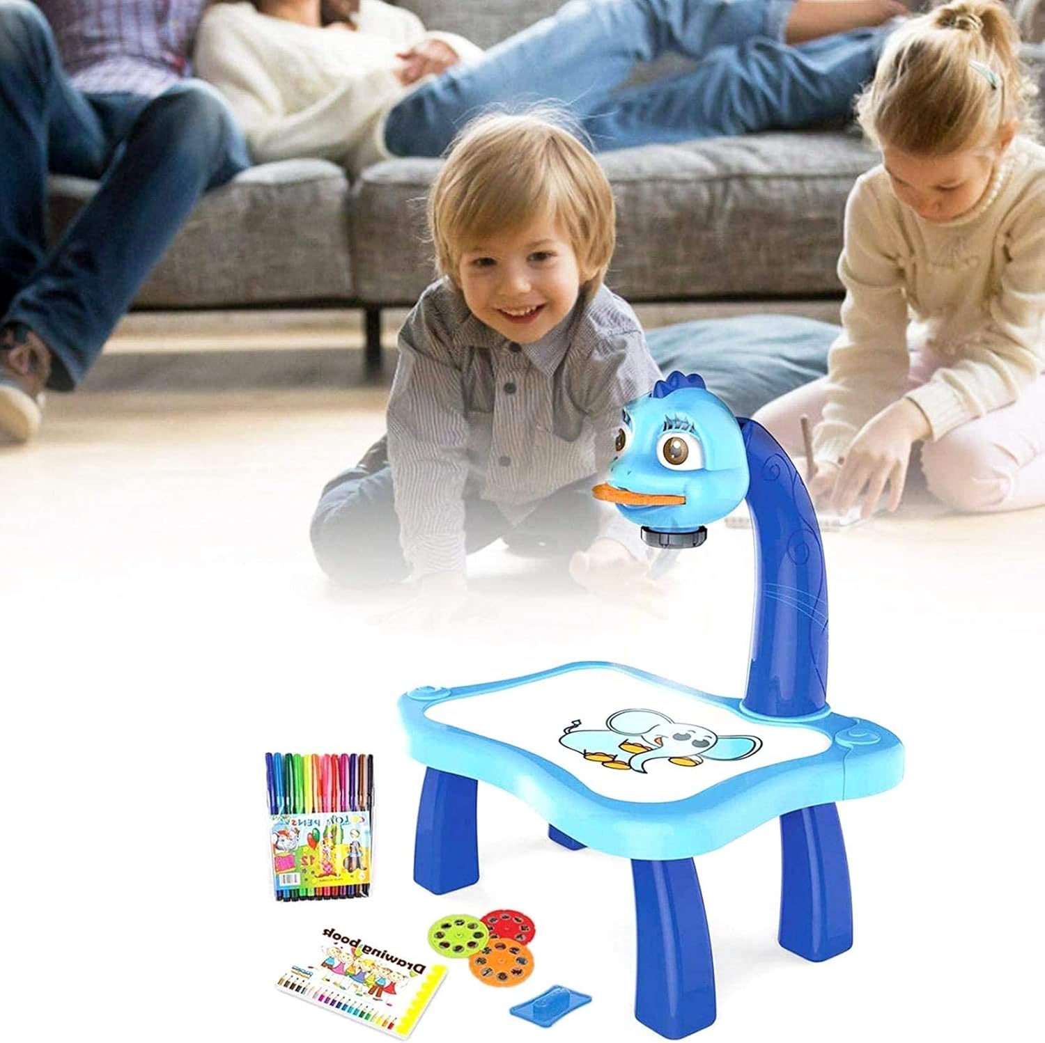 Projector Painting Play Set – Interactive Art Table with Music & 24 Patterns (Ages 3+)