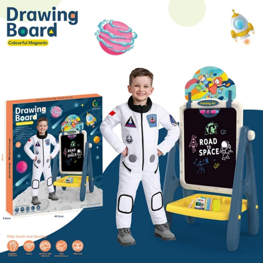 RONG RUN Colourful Magnetic Drawing Board – Space Theme (3+ Years)