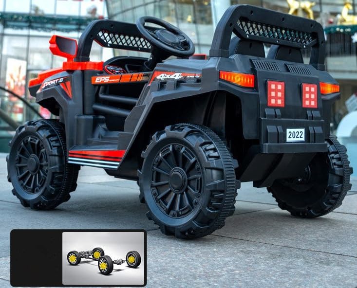TSMTOY Battery Operated Red Ride on Jeep  for Kids