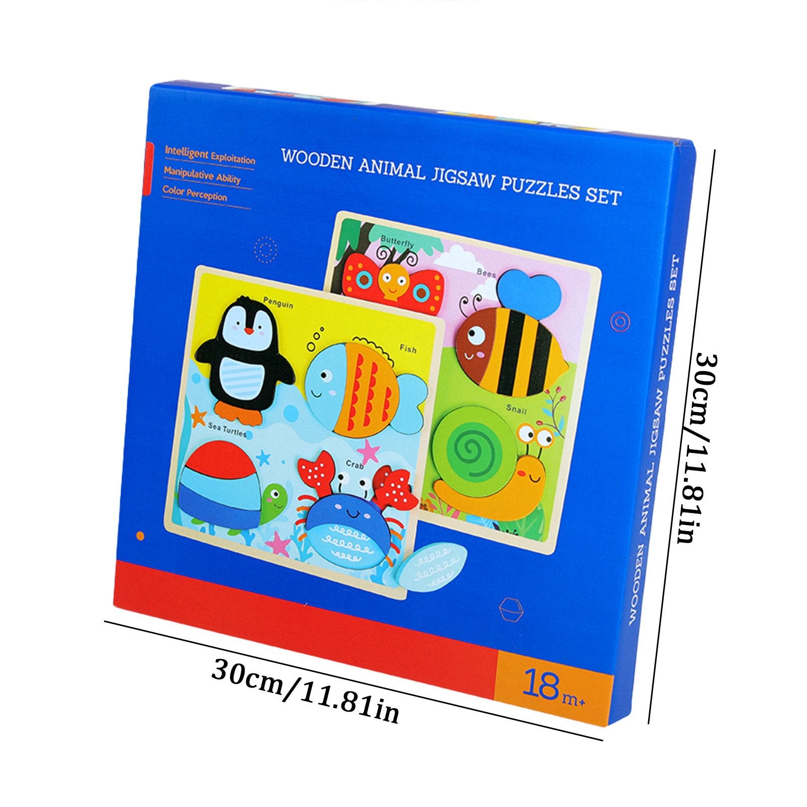 Vehicle & Forest Animal Puzzles Set – Wooden Developmental Toy (18+ Months)